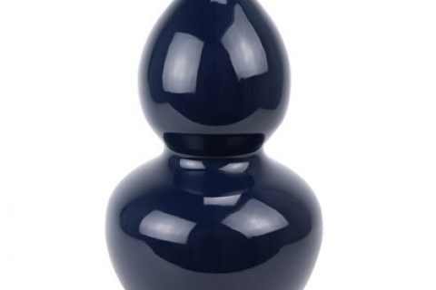RYNQ259  Jingdezhen Deep blue offering blue glaze ceramic gourd vase