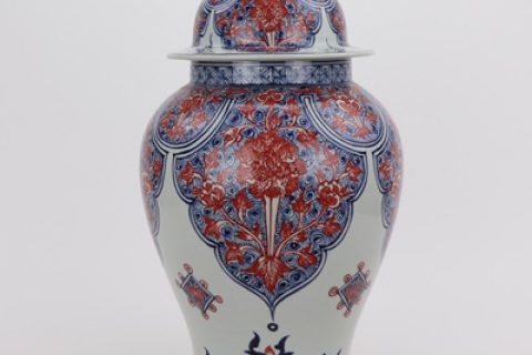 RYVK18  Porcelain vases blue and white glaze red flower porcelain hand-painted POTS