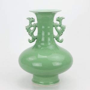 RZCK03 Jingdezhen Colour glaze green glaze double ear bamboo jointed vase