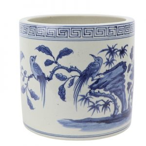 RZFH18-B Jingdezhen Shengjiang Hand-painted blue and white flower-and-bird incense burner
