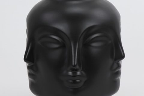 RZLK25-A-Nordic Muse matte black and white combination of ceramic face vases smiling DORA
