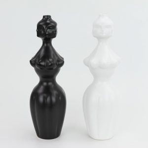 RZLK25-H Nordic Muse matte black and white combination ceramic face vases voluminous edie