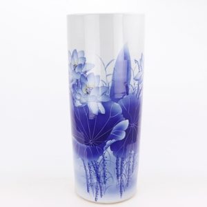 RZQZ01-B Blue and white hand-painted lotus quiver and umbrella barrel Chinese ceramic decoration