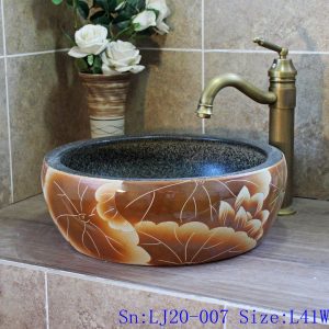 LJ20-007  classic hand made  Lotus flower porcelain wash basin