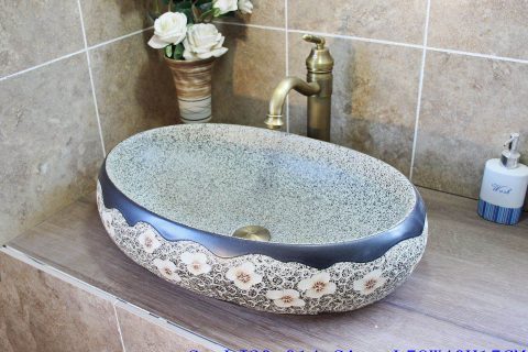 LJ20-014 hand made carved  plum wash basin