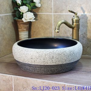 LJ20-023 High - grade grey carved round table basin