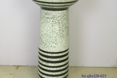 sjbyl120-025   Restaurant light green color green stripes porcelain pedestal sink
