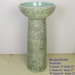 sjbyl120-029  Restaurant Nesting basin - dreamlike fine line porcelain pedestal sink