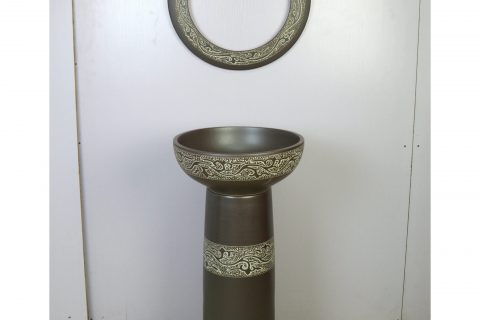 sjbyl120-033  Restaurant Nesting basin - Ga color of carve patterns porcelain pedestal sink
