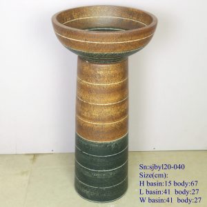 sjbyl120-040  Restaurant Nesting basin Antique shield  porcelain pedestal sink