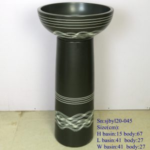 sjbyl120-045  Restaurant Nesting basin Corrugated yarn porcelain pedestal sink