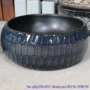 sjbyl120-051Pure hand made  black flower glaze cearmic sink
