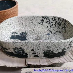 sjbyl120-070 China style antique  Oval lotus leaf new Porcelain wash basin