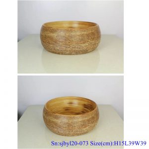 sjbyl120-073 China styleIron oxide red stone round new Porcelain wash basin