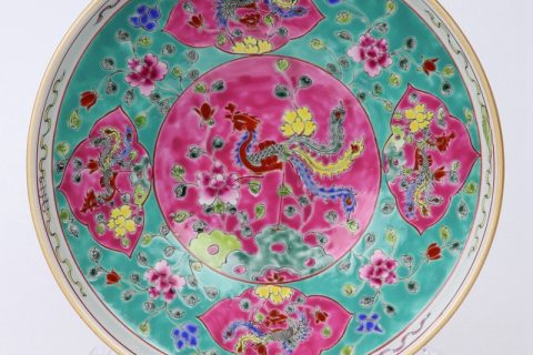 RYZG30-1 Hand maid  Pastel phoenix decorate ceramic plate