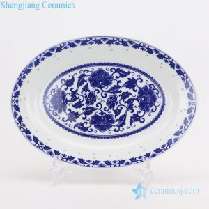 RZLL10- hand made Blue and white  cearmic plate
