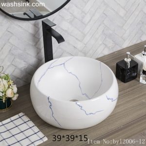 byl2006-15 Marble black lined square ceramic wash sink
