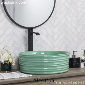 byl2006-82 Green glazed round ceramic wash basin