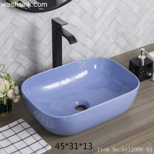 byl2006-91 Color glaze purple rectangular ceramic table basin