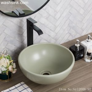 byl2006-92 Color glaze gray round ceramic table basin