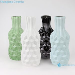 RZRW03-A-B-C-D Creative arts and crafts plaid pattern ceramic furnishing vases