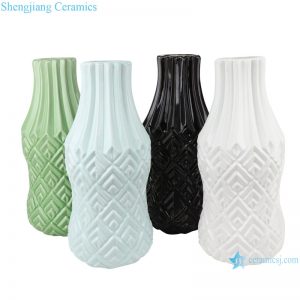 RZRW07-A-B-C-D Color glaze simple design porcelain furnishing vases