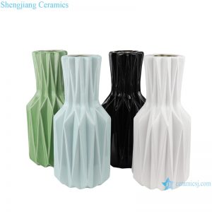 RZRW08-A-B-C-D Color glaze simple origami ceramic flower arrangement vase