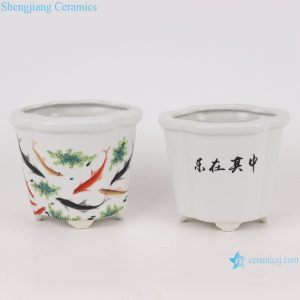RYXP42- A/B/C small sexangle mouth shape group ceramic planter decoration