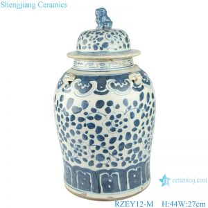 RZEY12-M Chinese handmade Blue and white porcelain general pot flower design