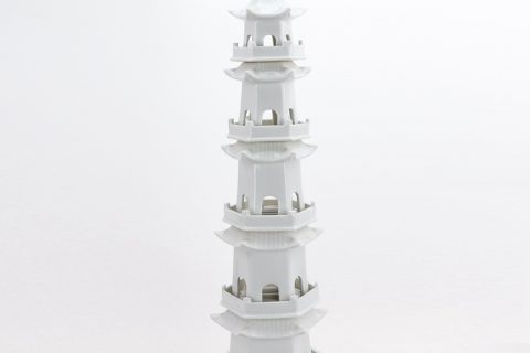 RZPI42   WHITE ancient times pure hand made ceramic decorative pagoda