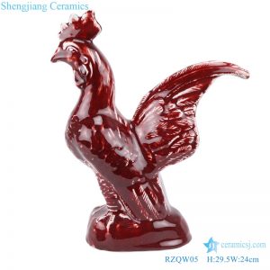 RZQW05 CHINESE ZODIAC ROOSTER SHAPE ceramic figurine