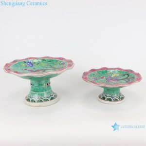 RZFA20 Chinese handmade Powder enamel ceramic tray fruit tray