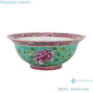 RZFA21 Chinese handmade ceramic powder enamel bowl