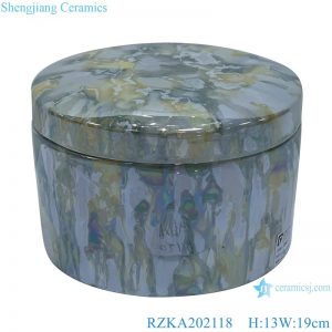 RZKA202118 Straight tube electroplated shell texture jar jewelry box