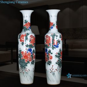 RZRi10-A Porcelain hand painted peony flowers blooming large vase