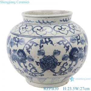 RZFB30 Chinese blue white old style flower pot