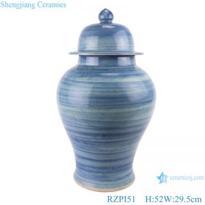 RZPI51 Chinese handmade porcelain blue striped pots ginger jar