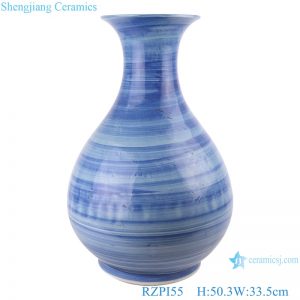 RZPI55 Jingdezhen handmade ceramic blue striped vase decoration