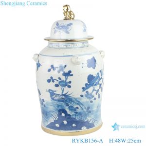 RYKB156-A Jingdezhen handmade ceramic blue and white ginger jar flower patterns