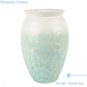 RYYX05 Crystal glaze ceramic vase with white flowers green background