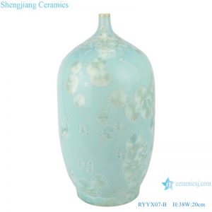 RYYX07-B Handmade crystal glaze ceramic vases blue&green flower pattern decoration