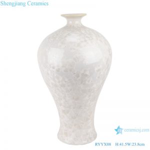 RYYX08 Chinese pure white plum ceramic vase with crystal glaze and white background decoration