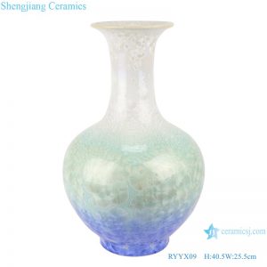 RYYX09 Crystalline glaze white green blue bottom ceramic design vase decoration