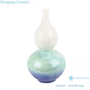 RZCU07 Jingdezhen Crystalline glaze white green blue color ceramic decorative vase
