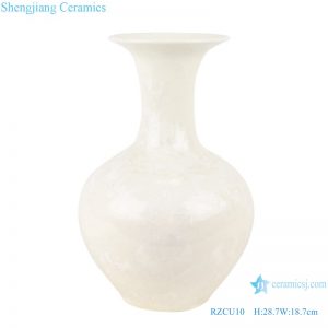 RZCU10 Handmade Pure white jade spring vase with crystal glaze decorative vase room decoration