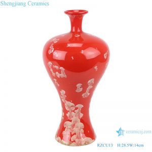 RZCU13 Ceramic vase with crystallized glaze red background decoration