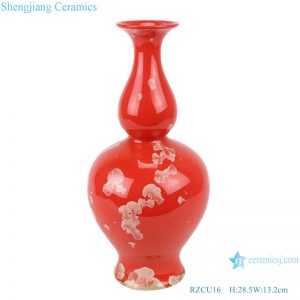 RZCU16 Ceramic vase with crystallized glaze red background room decoration