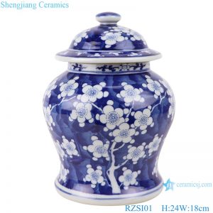 RZSI01 Jingdezhen handmade blue and white design flower ceramic ginger jars