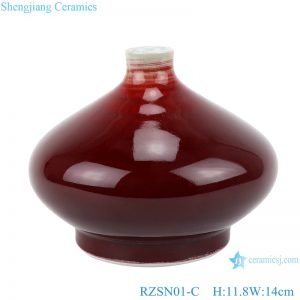 RZSN01-C Jingdezhen handmade color glazed dark red decorative porcelain vases