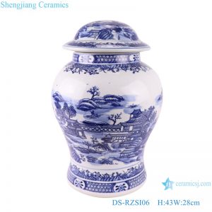 DS-RZSI06 Blue and white landscape jar ceramic table lamp